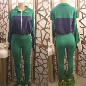 Green and Blue Women's Jumpsuit